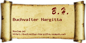 Buchvalter Hargitta névjegykártya